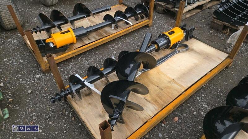 Hydraulic machine auger, 2 x flights & lines