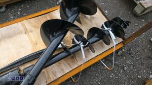 Hydraulic machine auger, 2 x flights & lines (25mm pins) - 6
