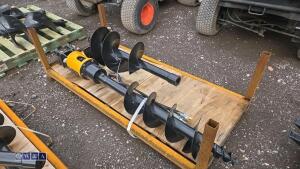 Hydraulic machine auger, 2 x flights & lines