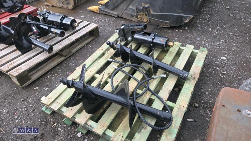 Hydraulic machine auger, 2 x flights & lines