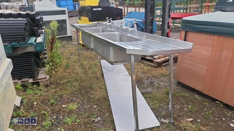 Commercial stainless steel double sink