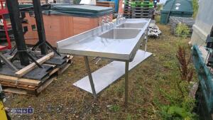 Commercial stainless steel double sink - 4