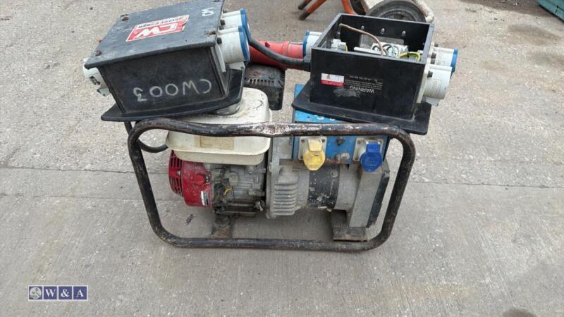 Petrol dual volt generator c/w 2 x 3-phase transformers