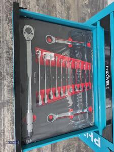 PHIXWELL 7-drawer tool box c/w tools (blue) - 9