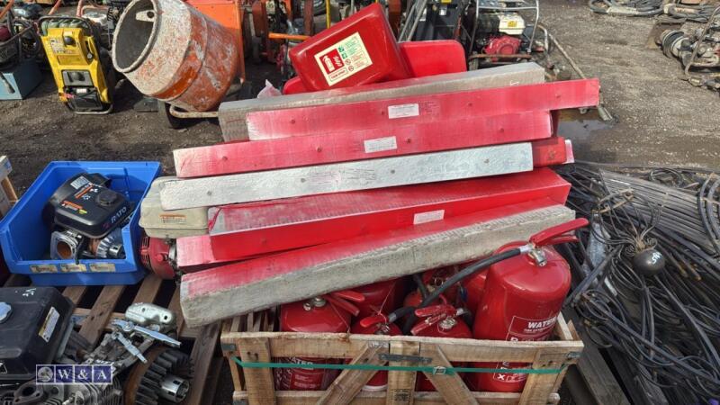 Quantity of fire extinguishers, fire stands & fire block strips