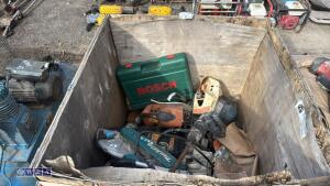Quantity of power tool spares including stone saws, breakers etc