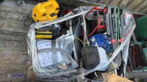 Pallet including tile cutter, air compressor, charger, chopsaw, scooter etc - 2
