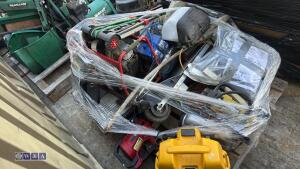 Pallet including tile cutter, air compressor, charger, chopsaw, scooter etc - 3