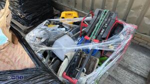 Pallet including tile cutter, air compressor, charger, chopsaw, scooter etc - 4