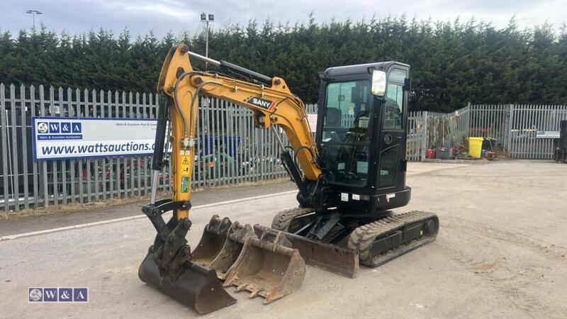 2022 SANY S26 rubber tracked excavator (s/n B29978) with 4 buckets, blade, piped & Q/hitch