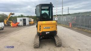 2022 SANY S26 rubber tracked excavator (s/n B29978) with 4 buckets, blade, piped & Q/hitch - 6