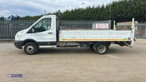 2015 FORD TRANSIT 350 6-speed manual diesel dropside pickup with tail lift (3.5t revenue weight)(MA64 HVS)(MoT 15th July 2027)(V5 & MoT in office) - 2