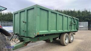 BAILEY twin axle grain trailer c/w hydraulic rear door & sprung draw bar