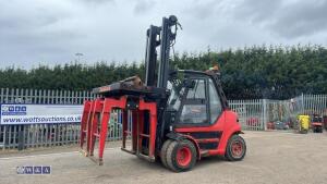 2003 LINDE H70 diesel driven forklift truck (P01104) with Bestblock twin pack clamp