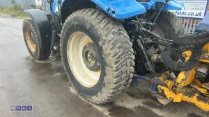 2005 NEW HOLLAND TS100A tractor, twin assister rams, front weights, air seat, shuttle,,air conditioning, c/w Bomford Falcon 5:5 hedge cutter, joystick controls, road blower (FN05 CWV)(V5 in office) - 8