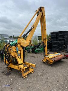 2005 SHELBOURNE REYNOLD HD77T telescopic hedge cutter c/w joystick control, 1.2m flail head, 3-point linkage mounted (s/n 102455)