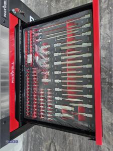 PHIXWELL 7 drawer tool box c/w tools (black & red) - 2