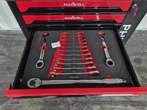 PHIXWELL 7 drawer tool box c/w tools (black & red) - 4