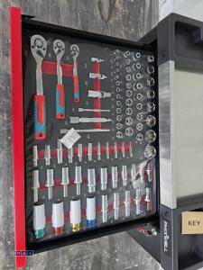 PHIXWELL 7 drawer tool box c/w tools (black & red) - 8
