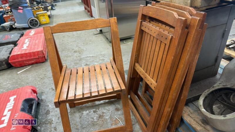 4 x folding wooden chairs