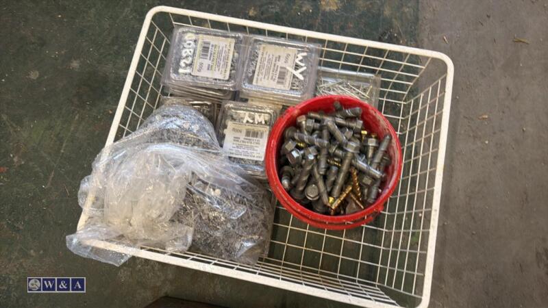 Tray of various nails & fixing bolts