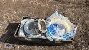 Crate of PVC irrigation fittings