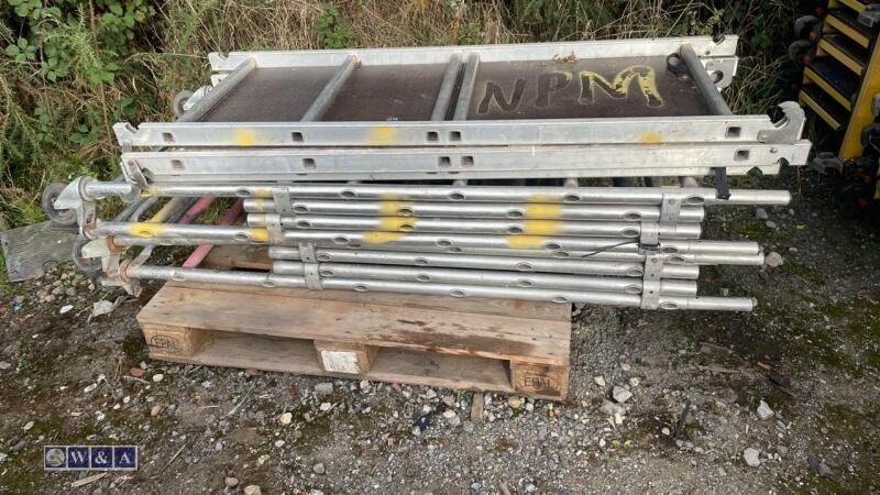 2 tier scaffolding tower c/w walkboards & trap doors