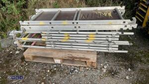 2 tier scaffolding tower c/w walkboards & trap doors
