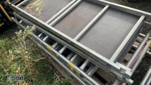 2 tier scaffolding tower c/w walkboards & trap doors - 5