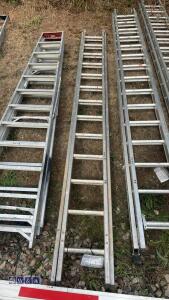 Aluminium double extendable ladder