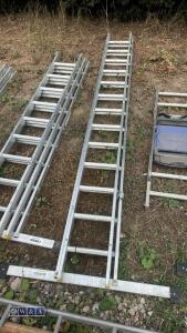 Aluminium double extendable ladder