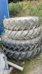 Set of rowcrop wheels & tyres (2 x 12.4R36 XM25 & 2 x 13.6R48)