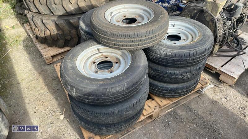 Pallet of tyres & 13'' rims (165, 5 stud, 6 1/2'' PCD) (WT2)