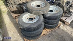 Pallet of tyres & 13'' rims (165, 5 stud, 6 1/2'' PCD) (WT2)