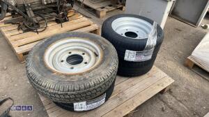 Pallet of mixed wheels & tyres including 195/50R13C (unused)