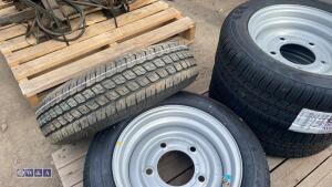 Pallet of mixed wheels & tyres including 195/50R13C (unused) - 4