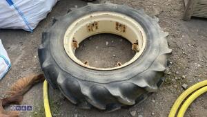 Tractor tyre & rim (11.2R24) - 2