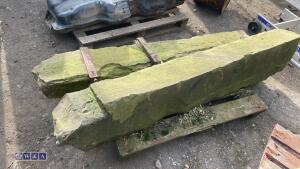 2 x stone gate posts - 4