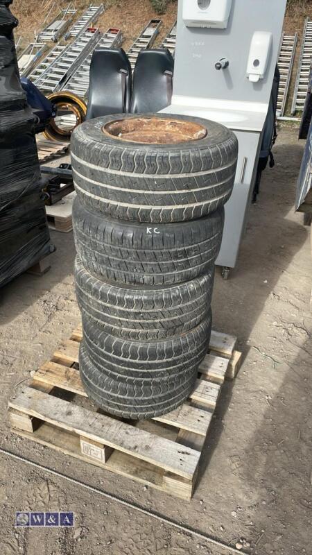 Pallet of trailer wheels & tyres