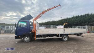 Mercedes 814 flat bed c/w hydraulic crane - 2