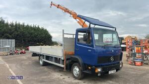 Mercedes 814 flat bed c/w hydraulic crane - 6