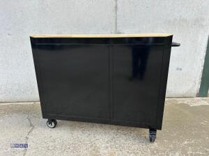 DEUTSCHTECH 11-drawer wheeled workbench c/w tools (black, unused) - 6