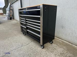 DEUTSCHTECH 11-drawer wheeled workbench c/w tools (black, unused) - 8
