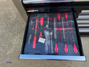 DEUTSCHTECH 11-drawer wheeled workbench c/w tools (black, unused) - 14