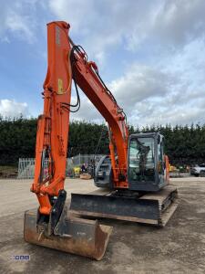 2014 HITACHI ZX135US-SB steel tracked excavator S/n: C00091587 with bucket, blade, piped & Q/hitch - 3