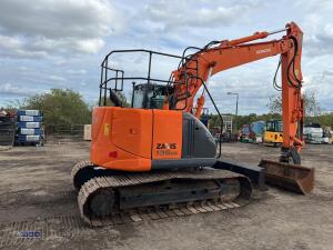 2014 HITACHI ZX135US-SB steel tracked excavator S/n: C00091587 with bucket, blade, piped & Q/hitch - 6