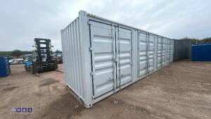 2026 40ft high cube multi door container c/w 4 side doors, 1 end & lock box (s/n 257985)