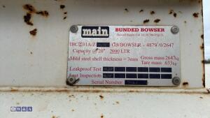 MAIN 2000 litre fast tow bunded fuel bowser - 10
