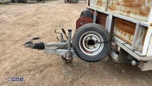 3500kg beavertail twin axle plant trailer c/w headboard, winch, pull out ramps, LED worklights, LED stop indicators, LED warning lights, approx 19ft long, 3 x spare wheels, 2 x under sluge tool boxes - 8