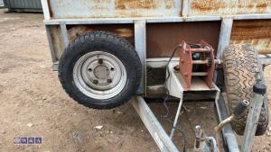 3500kg beavertail twin axle plant trailer c/w headboard, winch, pull out ramps, LED worklights, LED stop indicators, LED warning lights, approx 19ft long, 3 x spare wheels, 2 x under sluge tool boxes - 11
